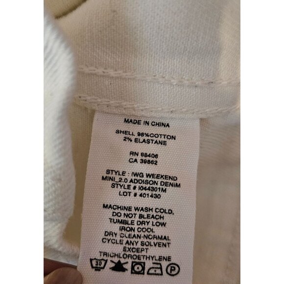 Theory Womens Off White Button Fly  Denim Mini Skirt Size 29 - Picture 6 of 6